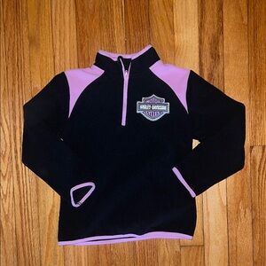 Harley-Davidson Black and Pink Quarter-Zip Pullover